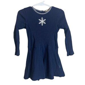 Le Top Toddler Dress Girls Size 2T Long Sleeve Blue Stretch Snowflake Winter
